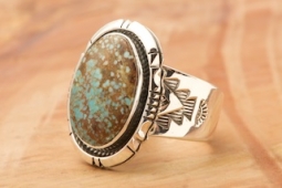 Sterling Silver Number 8 Mine Ring Turquoise Ring